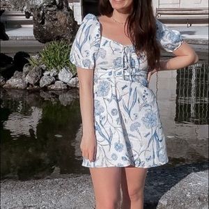 Blue & White Floral Dress